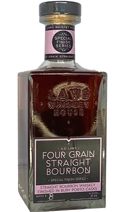 A.D. Laws Four Grain Finished in Ruby Porto Casks Straight Bourbon Whiskey