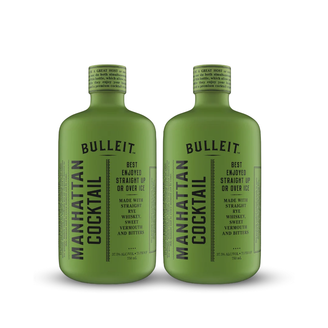 Bulleit Crafted Cocktails | Manhattan Cocktail | (2) Bottle Bundle - Ready To Drink