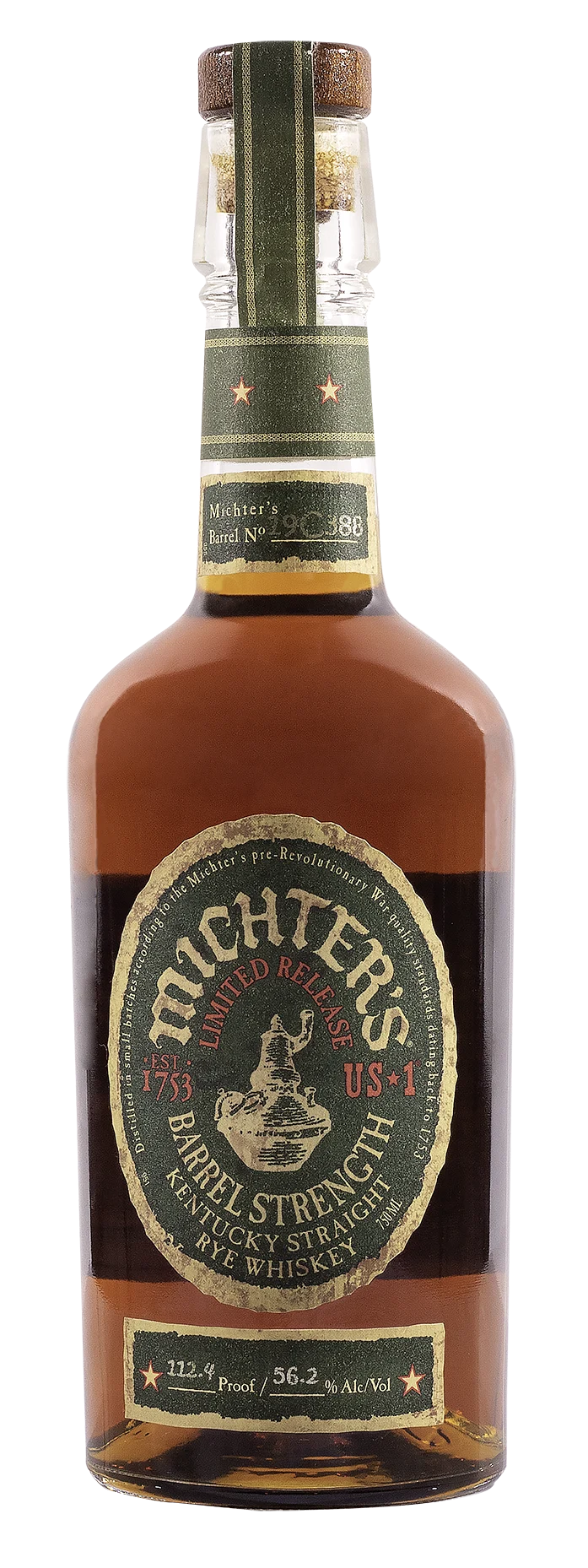 Whisky de centeno puro Kentucky de lanzamiento limitado de Michter's US*1 Barrel Strength