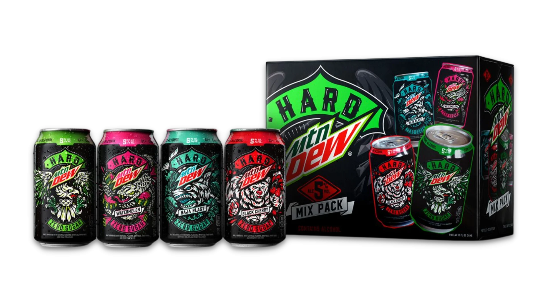 Paquete de mezcla Hard Mountain Dew (12) latas - Ready To Drink