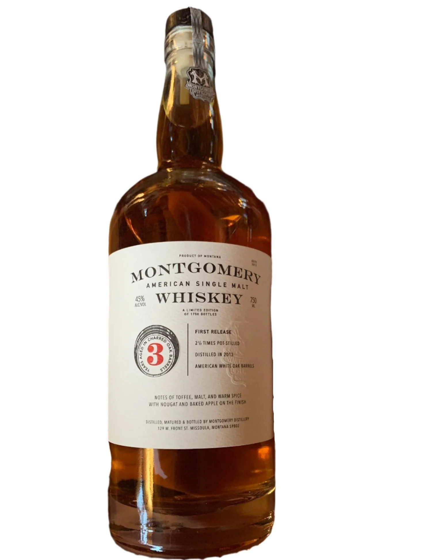 Montgomery Single Malt 2017 Release Whiskey