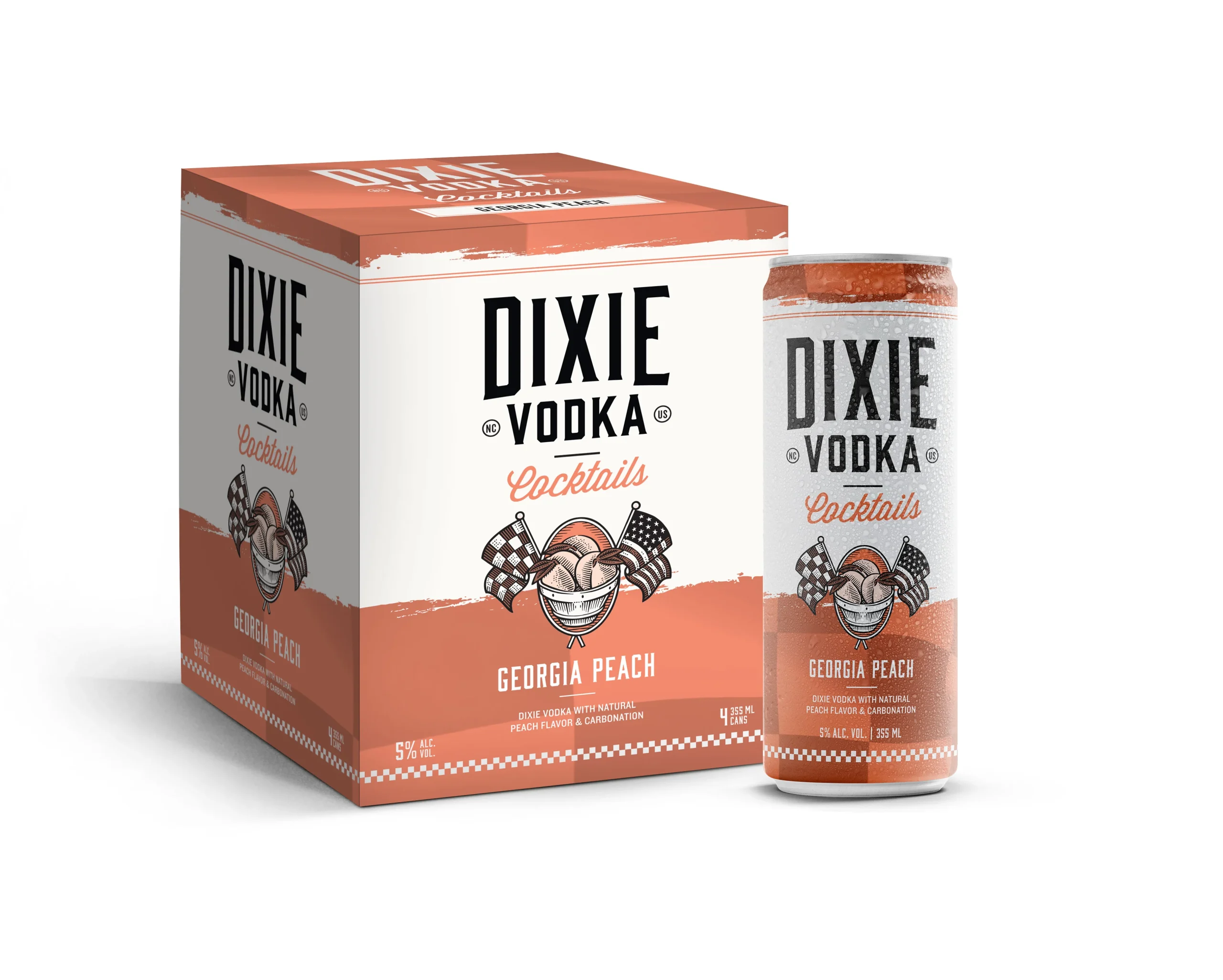 Dixie Vodka Cocktails | Georgia Peach (4) Pack Cans - Ready To Drink