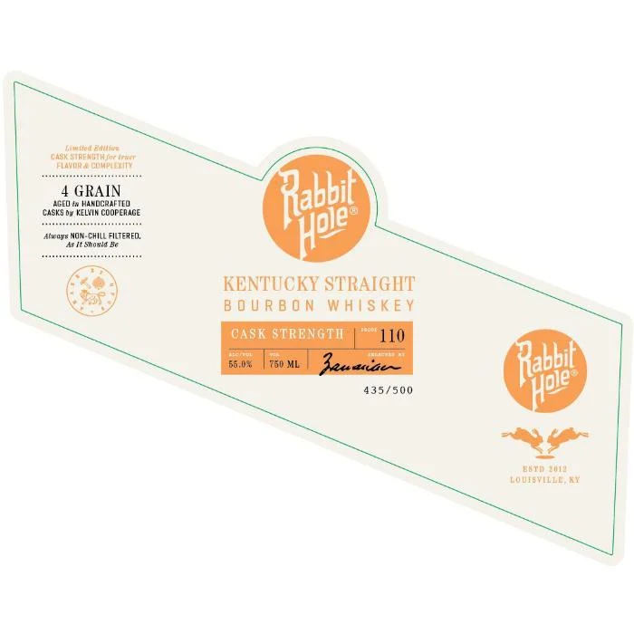 Rabbit Hole Cask Strength Kentucky Straight Bourbon Whiskey