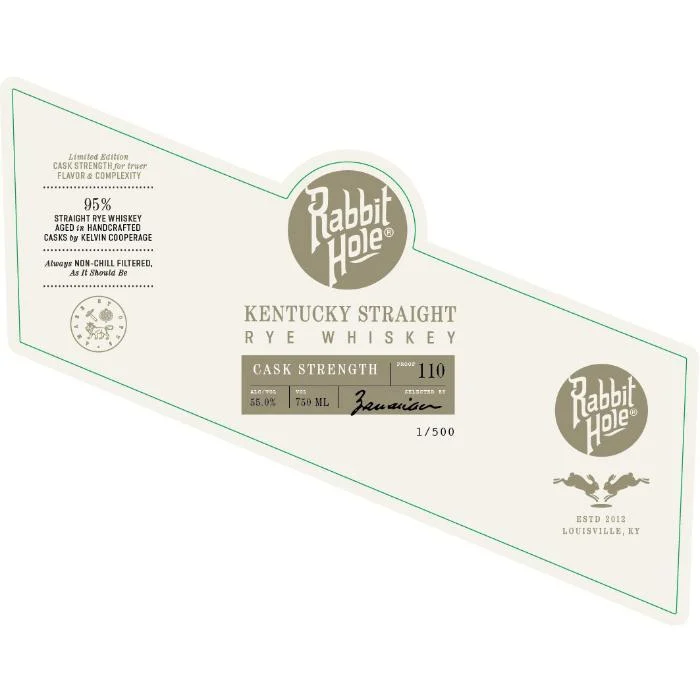 Rabbit Hole Cask Strength Kentucky Straight Rye Whiskey