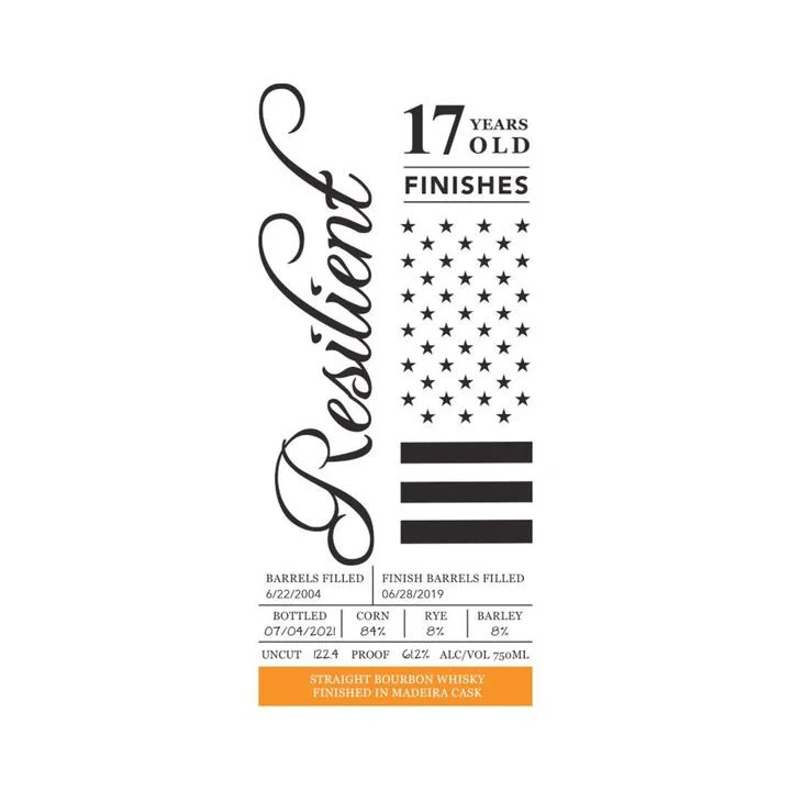 Resilient 17 Year Old Madeira Cask Finished Straight Bourbon Whiskey - Whisky