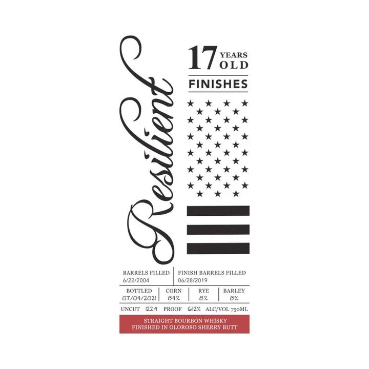 Resilient 17 Year Old Oloroso Sherry Butt Finished Straight Bourbon Whiskey - Whisky