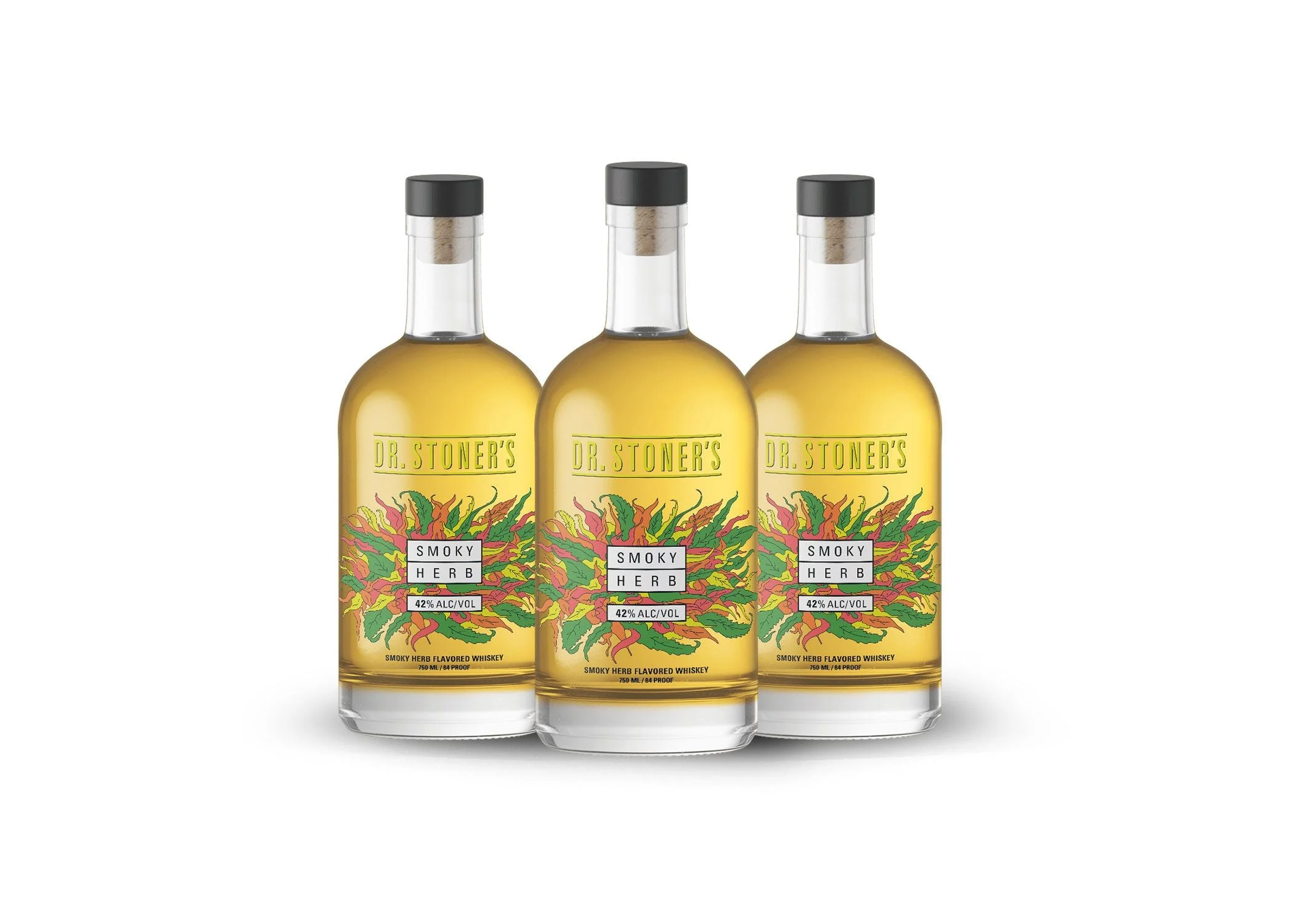 Dr. Stoner's Smoky Herb Whiskey (3) Bottle Bundle