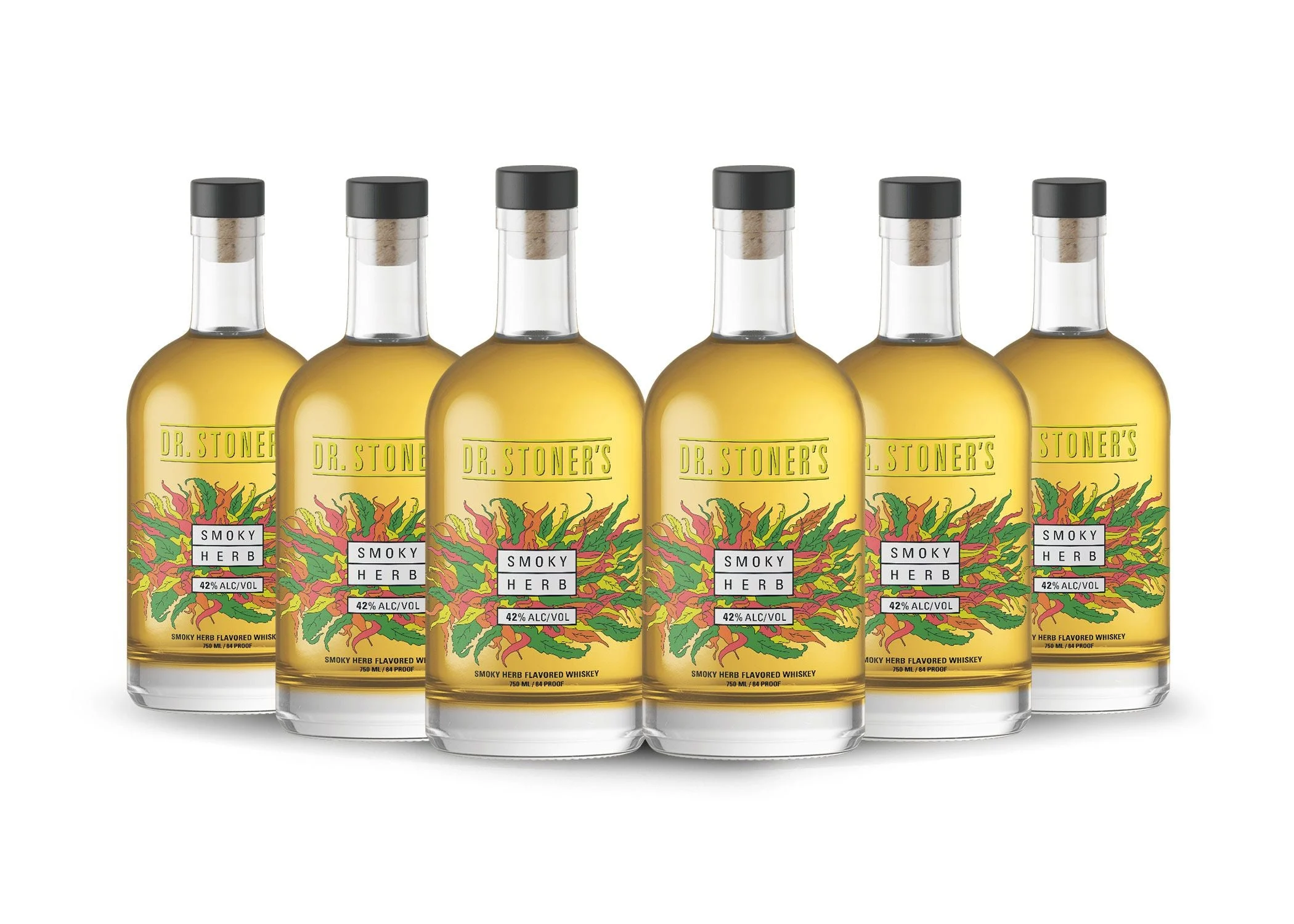 Dr. Stoner's Smoky Herb Whiskey (6) Bottle Bundle