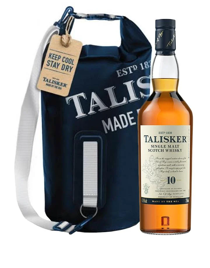 Talisker 10 Year Old Dry Bag Gift Set Island Single Malt Scotch Whisky