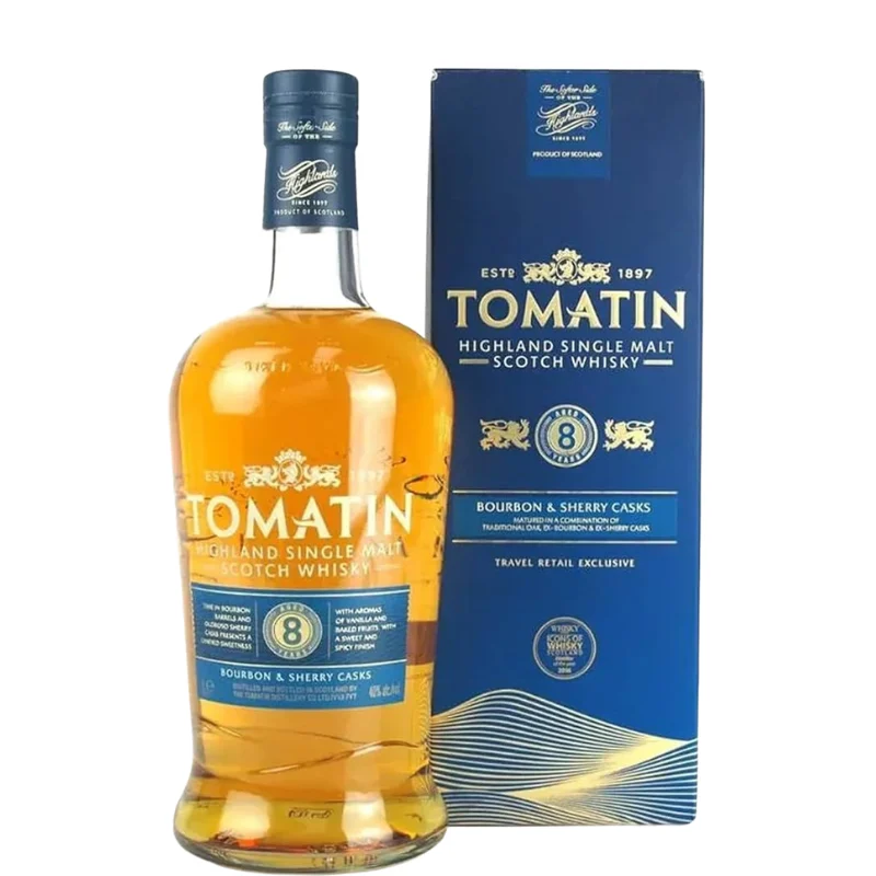 TOMATIN 8 Años Bourbon & Sherry Casks 1L. - Tomatin Distillery