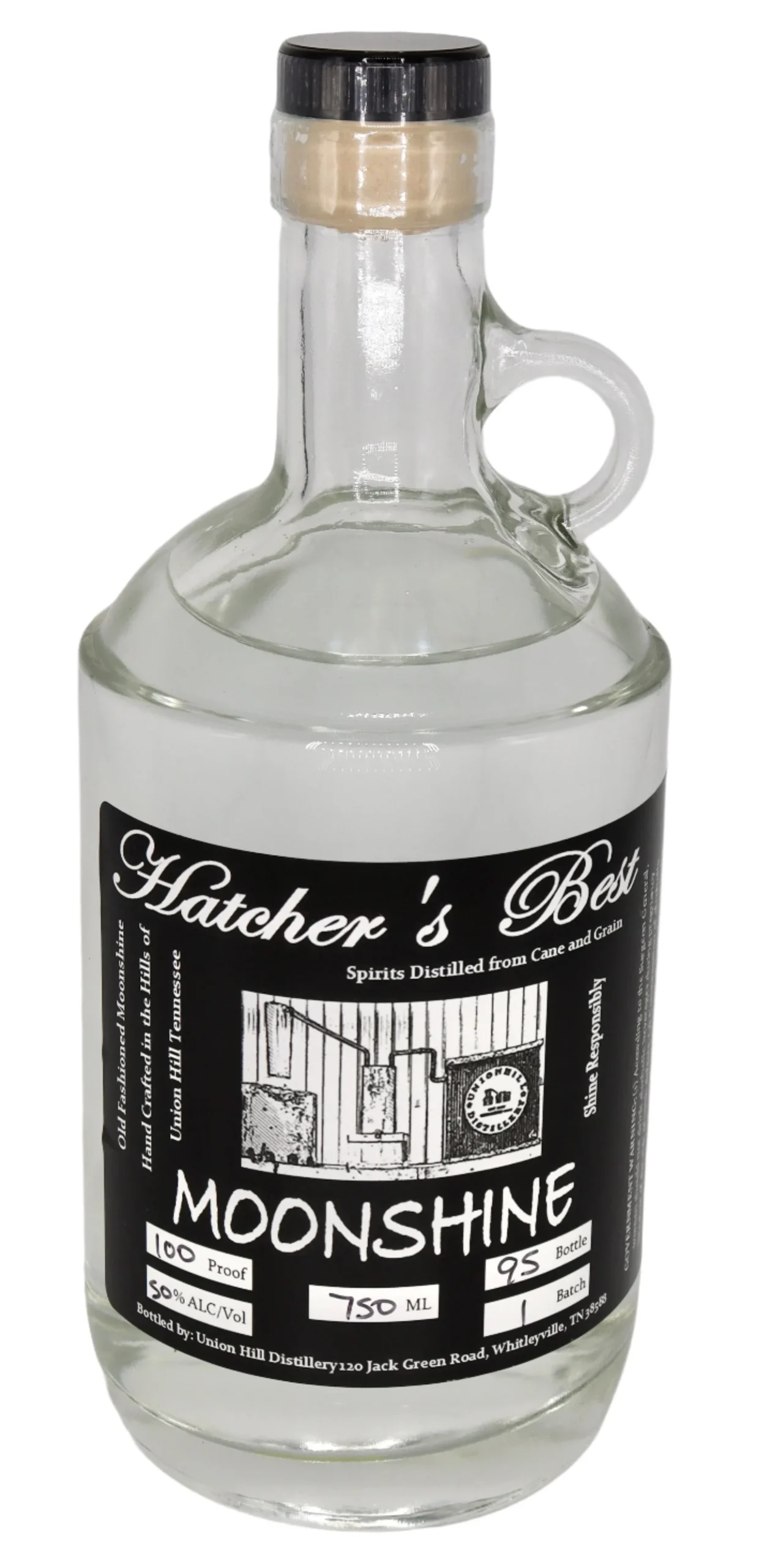 Union Hill Hatcher's Best Moonshine 100 PROOF - Luz de la luna
