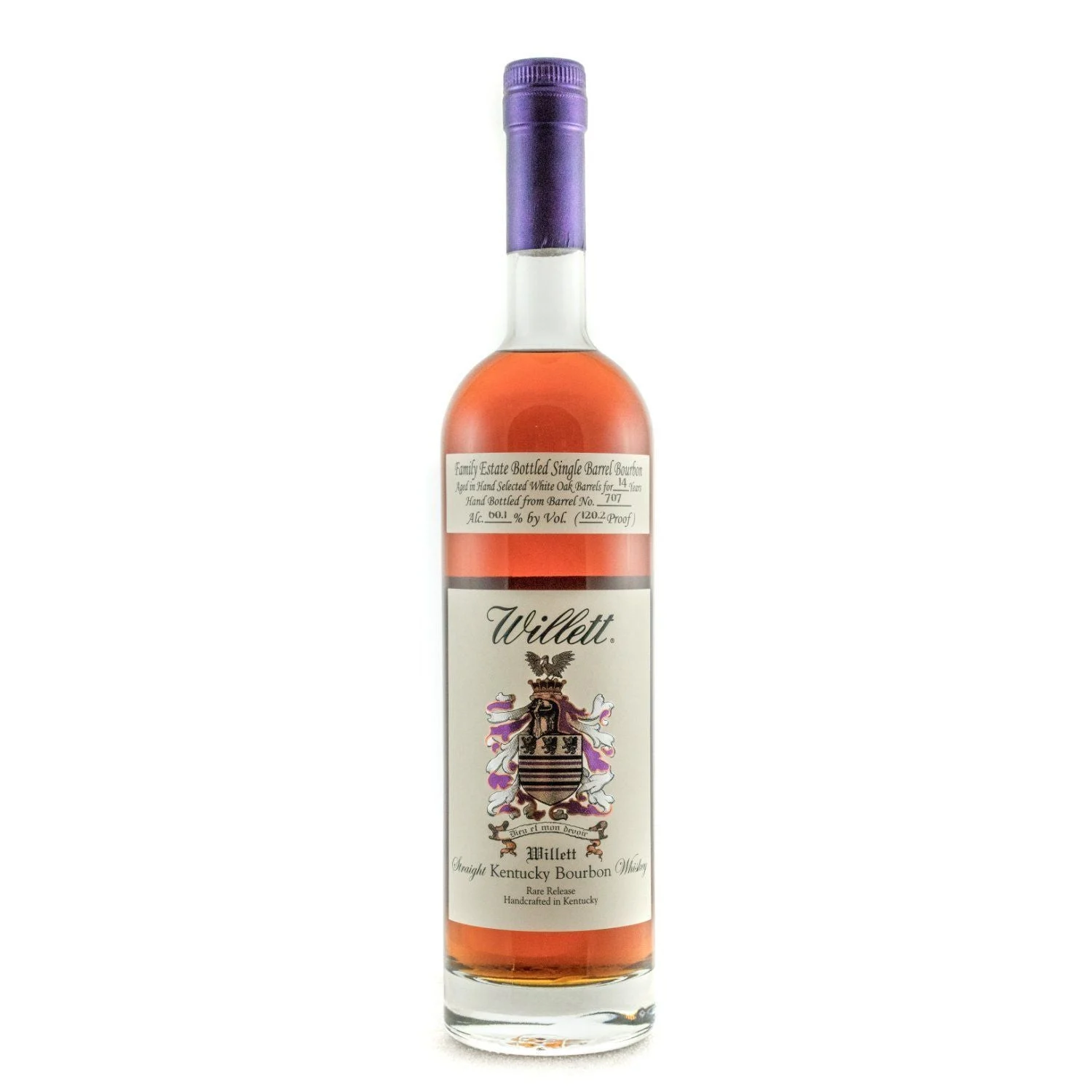 Willett Family Estate Bourbon embotellado 14 años Barril No. 707 Whisky Bourbon puro de Kentucky