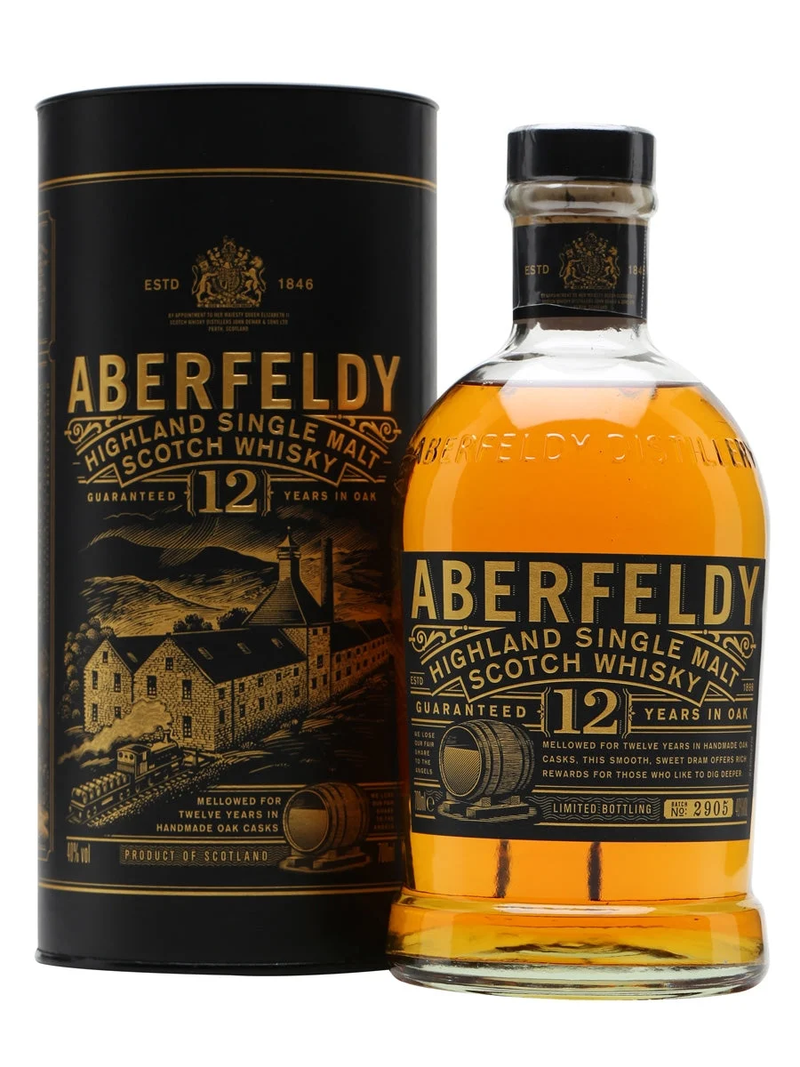 Whisky escocés de pura malta Highland de 12 años Aberfeldy | 700ML