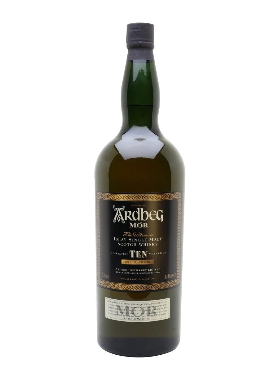 Ardbeg Whisky escocés de pura malta Islay de prueba completa 'MOR' de 10 años | 4.5L