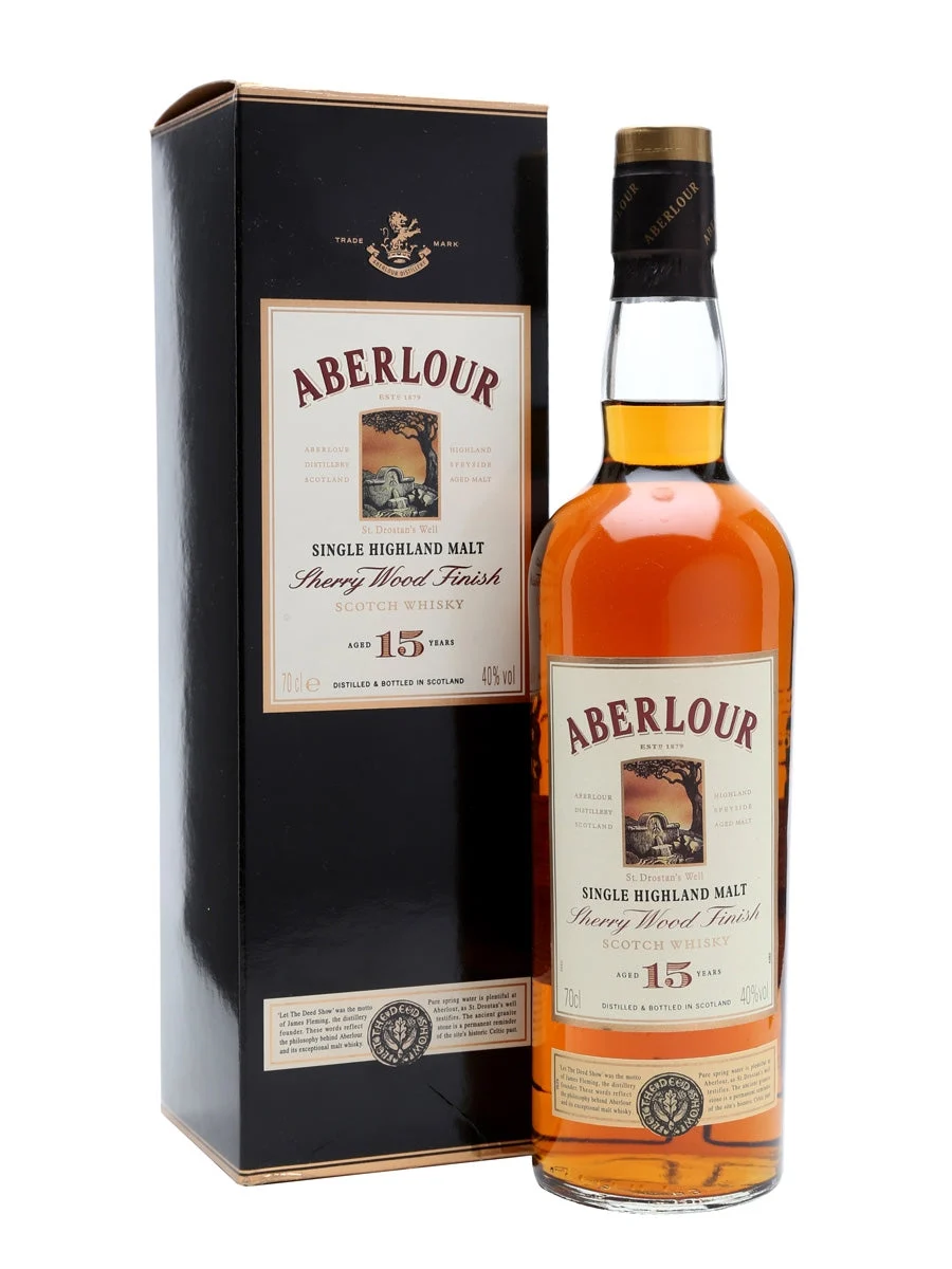 Aberlour 15 Year Old Sherry Wood Speyside Single Malt Scotch Whisky - Whiskey
