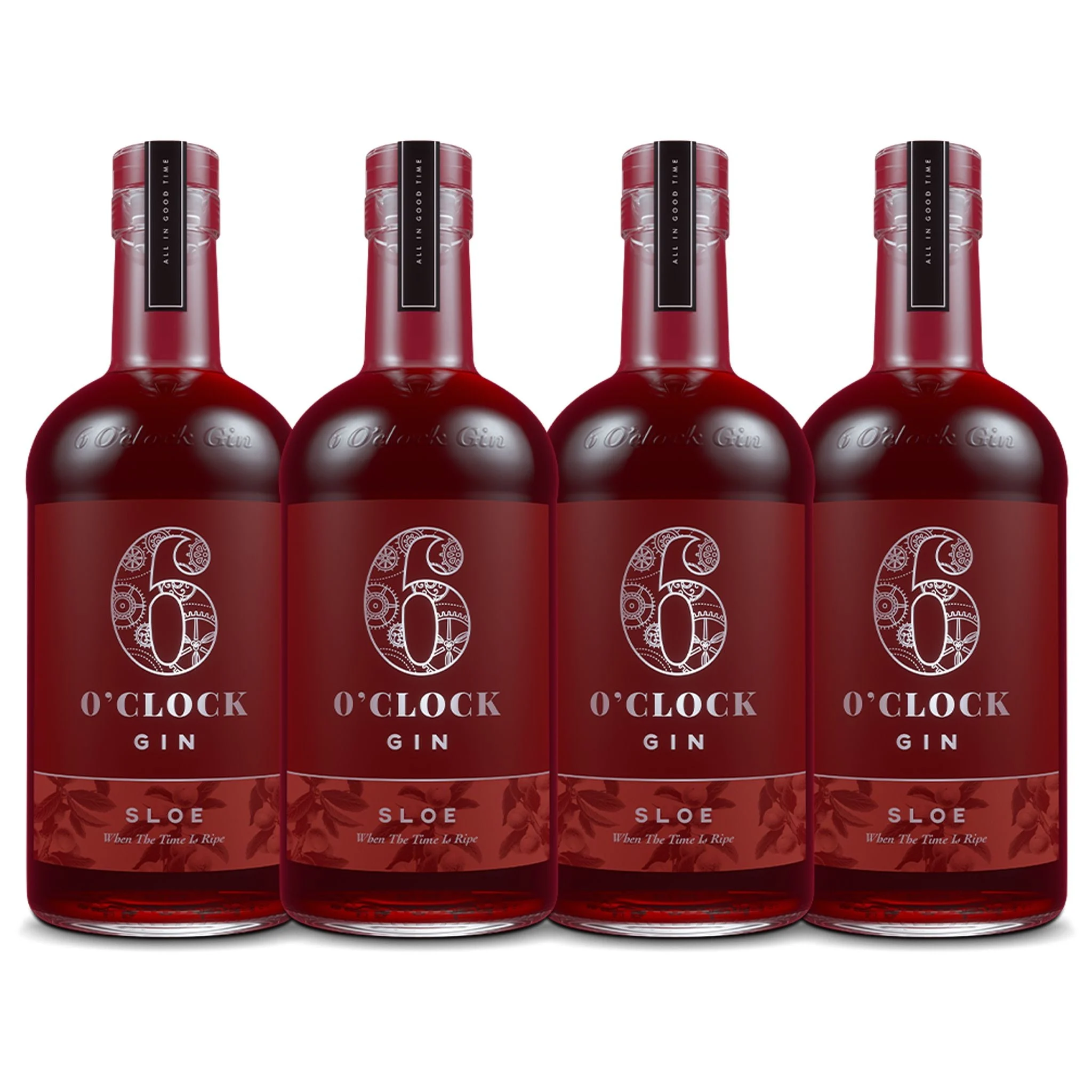 Paquete de 4 botellas de ginebra 6 O'Clock Sloe (4)