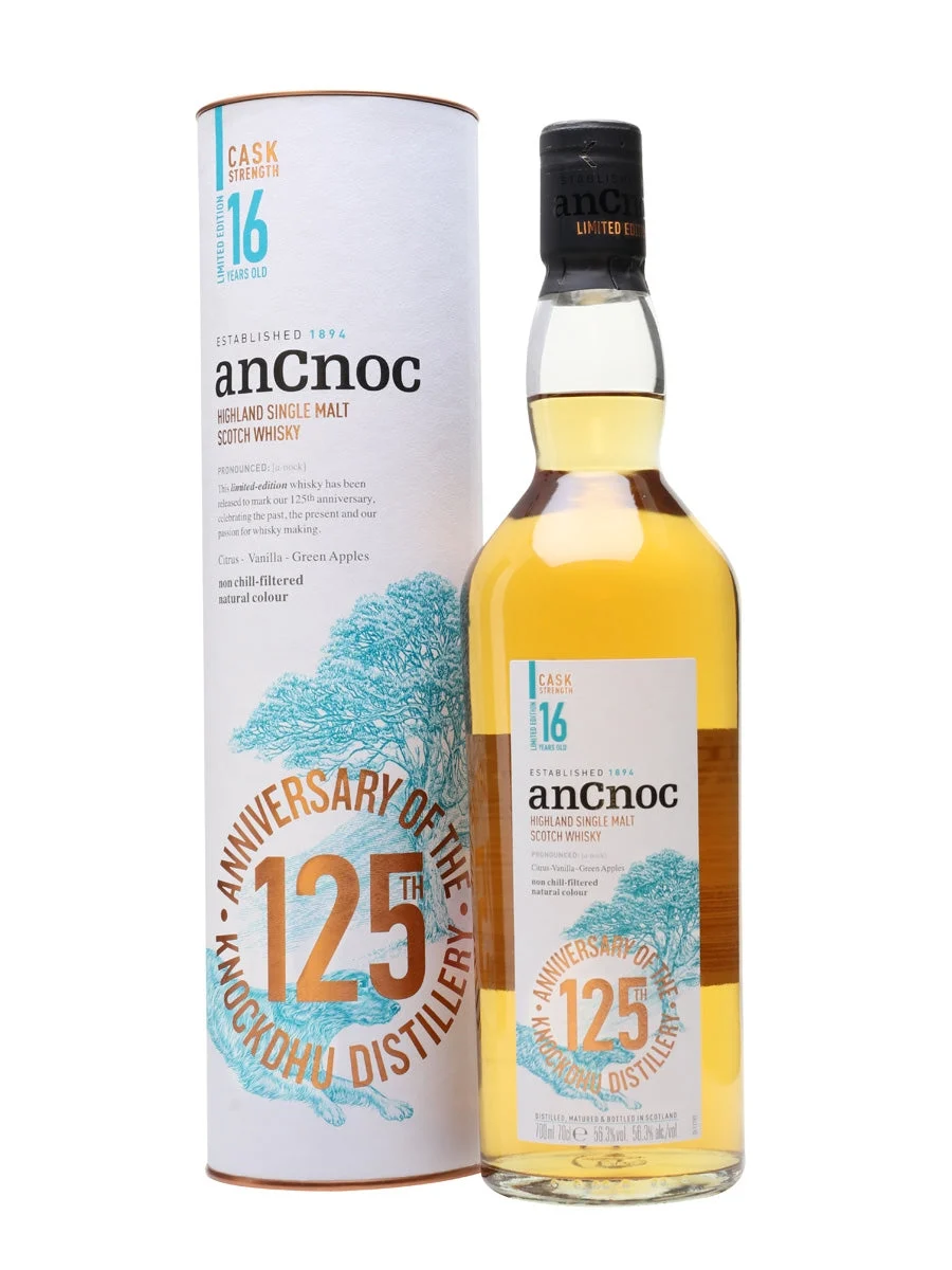 AnCnoc 16 años Cask Strength 125.º aniversario Whisky escocés de pura malta - Whiskey
