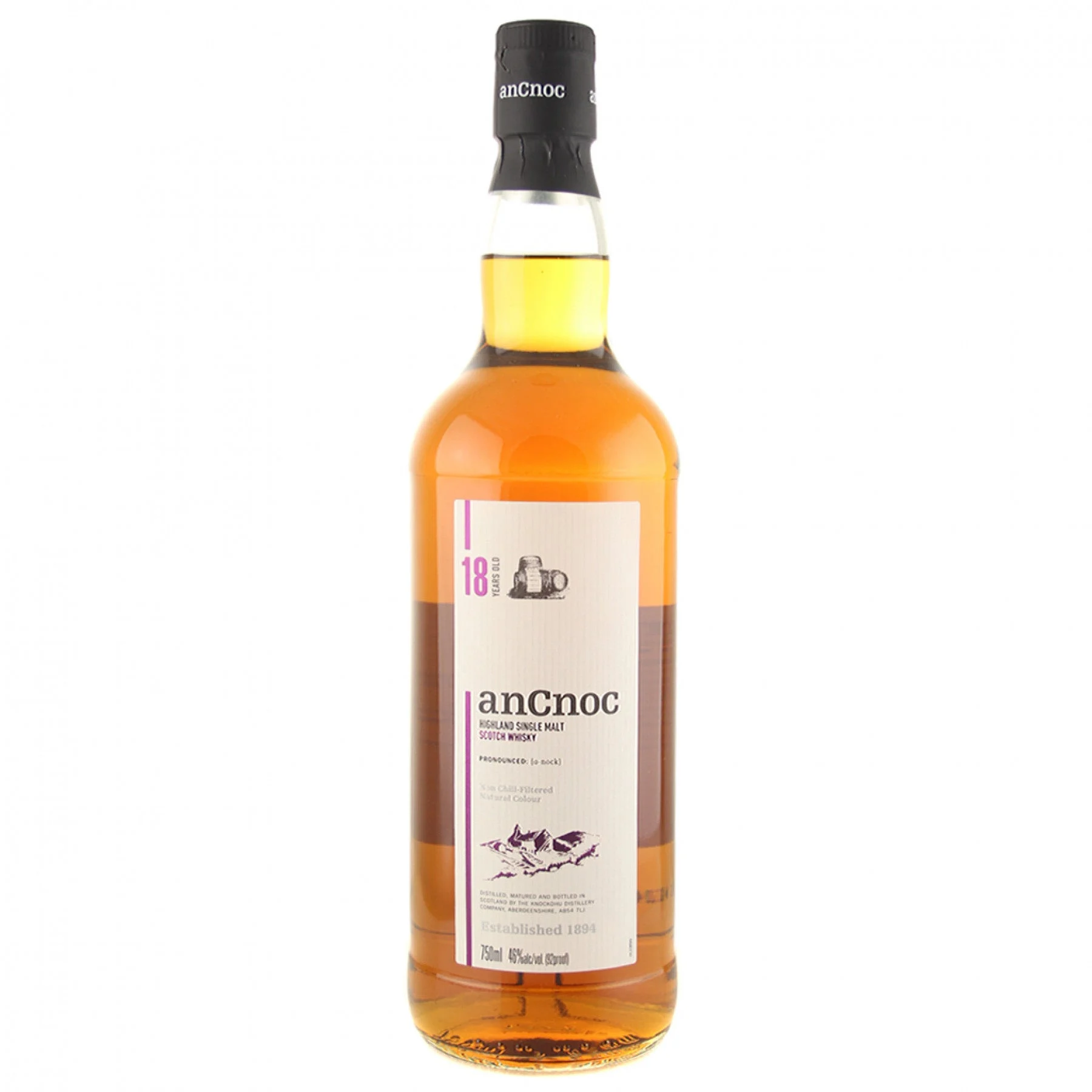AnCnoc 18 Year Old Highland Single Malt Scotch Whisky - Whiskey