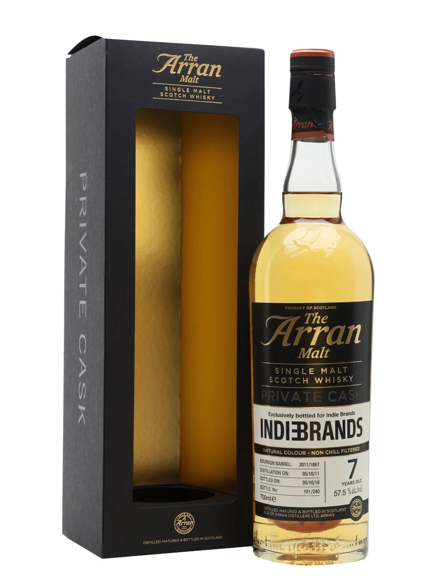 Arran Peated 2011 7 Year Old Private Cask for Indie Brands Island Single Malt Scotch Whisky | 700ML - Whiskey