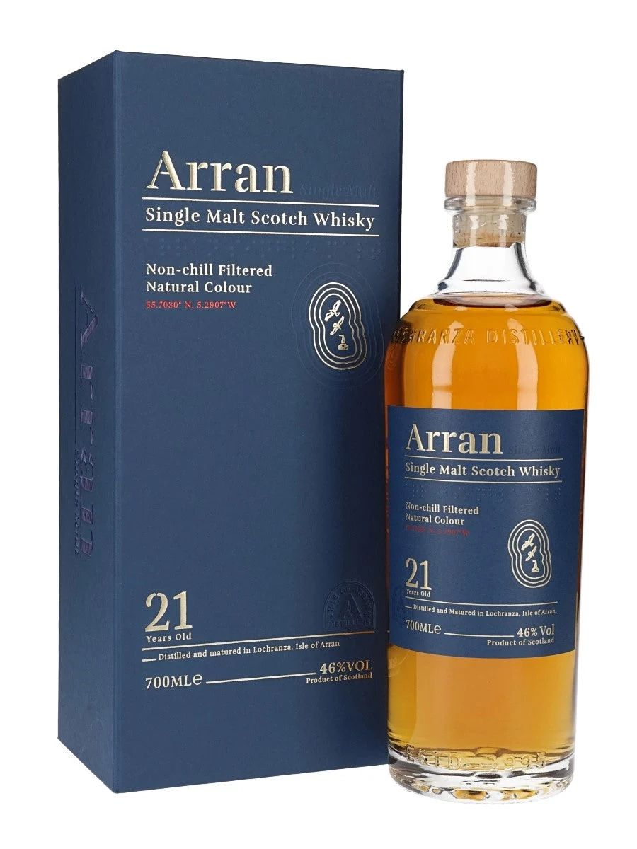 Whisky escocés de pura malta de isla Arran de 21 años | 700ML - Whiskey