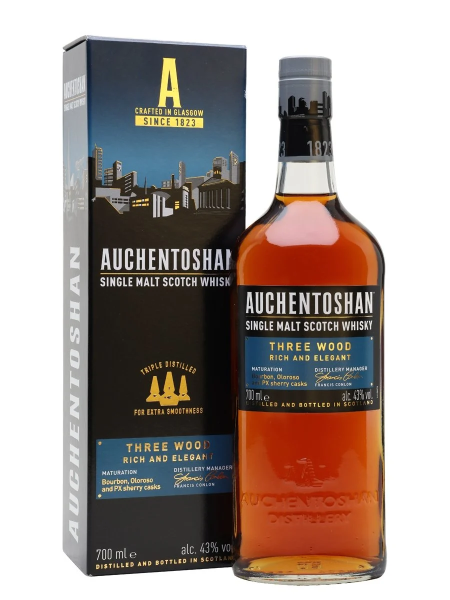 Auchentoshan Three Wood Lowland Single Malt Scotch Whisky | 700ML - Whiskey