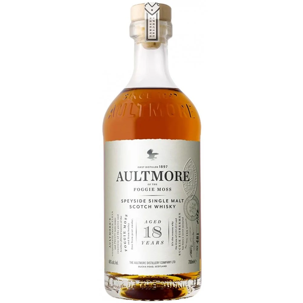 Whisky escocés de pura malta Aultmore 18 años