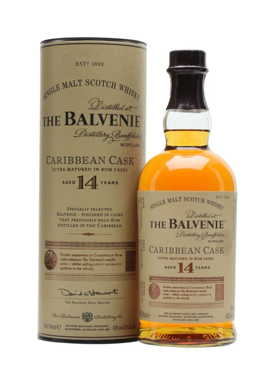 Balvenie 14 Year Old Caribbean Cask Speyside Single Malt Scotch Whisky | 700ML - Whiskey