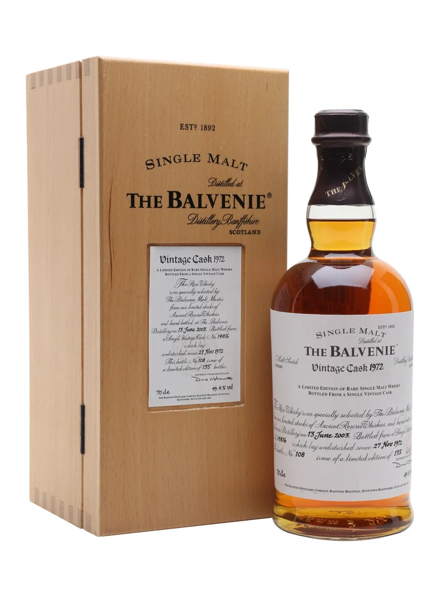 Balvenie 1972 30 años Cask # 14816 Whisky escocés de pura malta de Speyside | 700ML - Whiskey