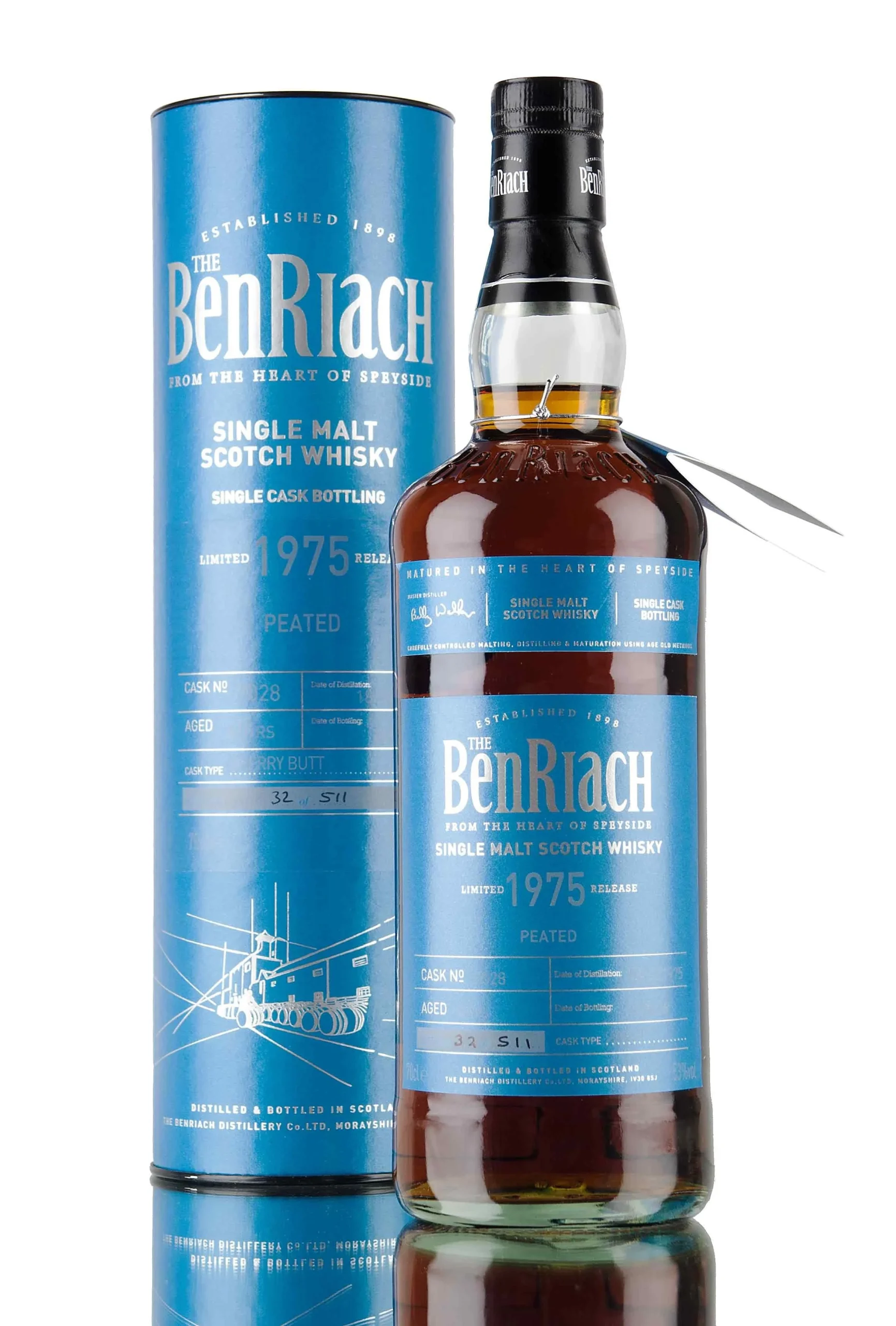 Benriach 1975 40 Year Old Batch 13 Cask #7028 Speyside Single Malt Scotch Whisky - Whiskey