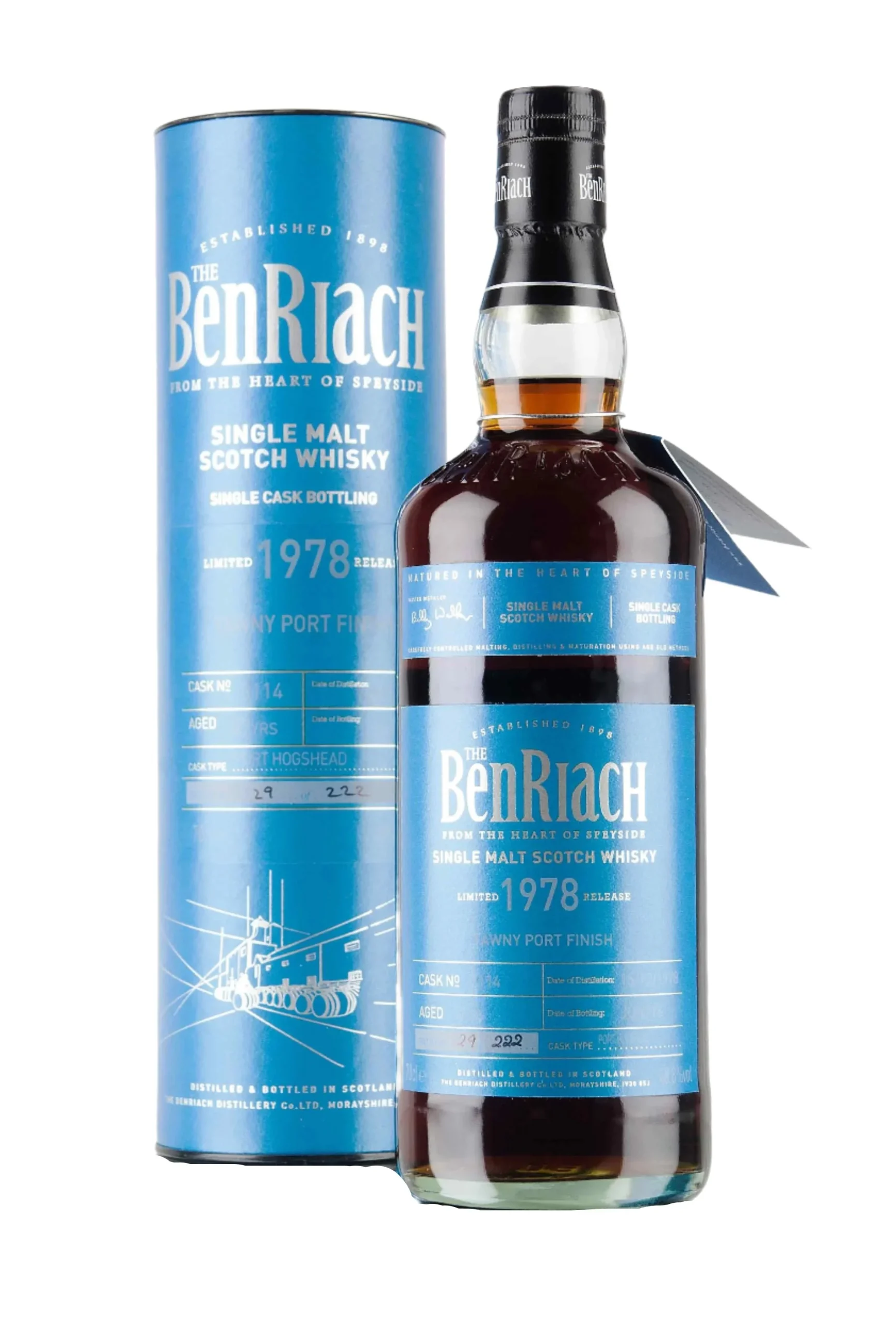 Benriach 1978 37 Year Old Batch 13 Cask #3114 Speyside Single Malt Scotch Whisky - Whiskey