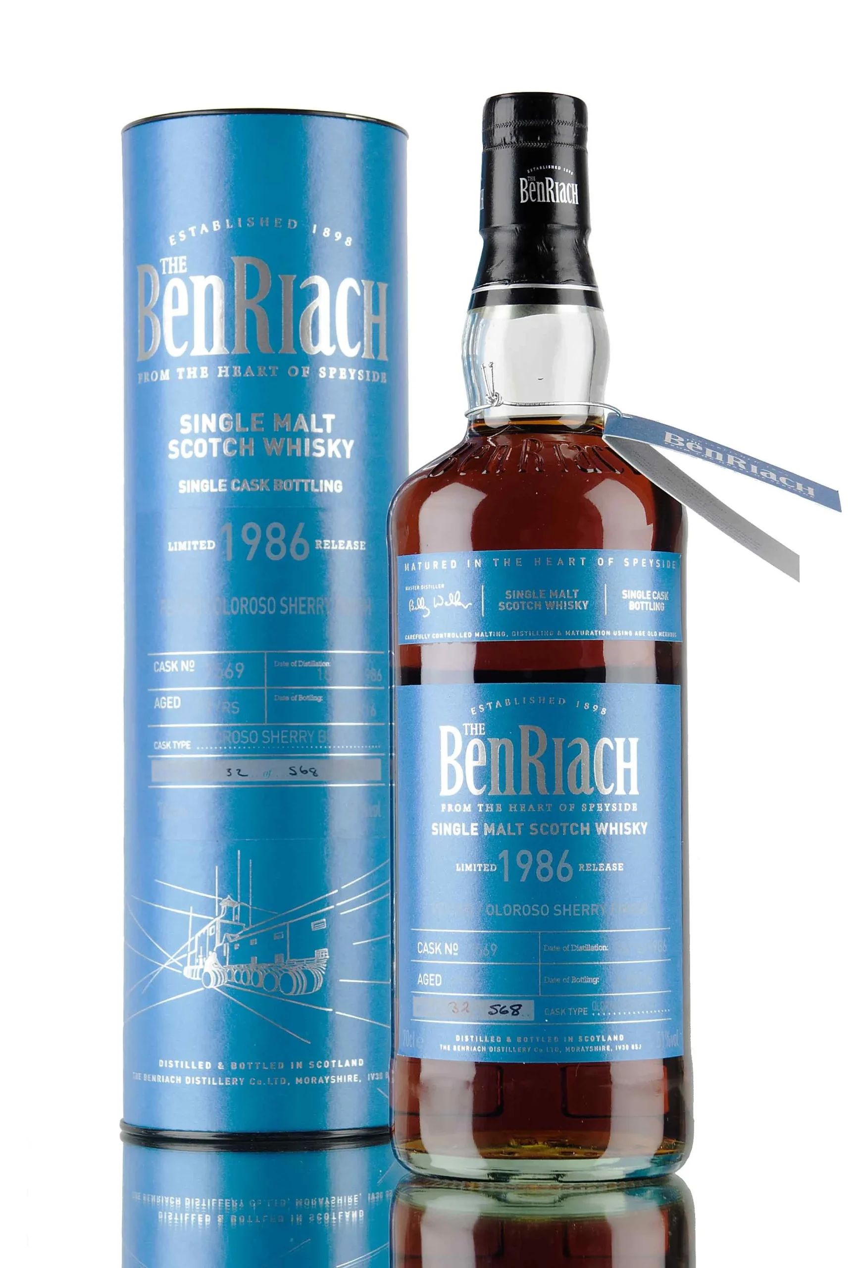Benriach 1986 29 Year Old Batch 13 Cask #7569 Speyside Single Malt Scotch Whisky - Whiskey