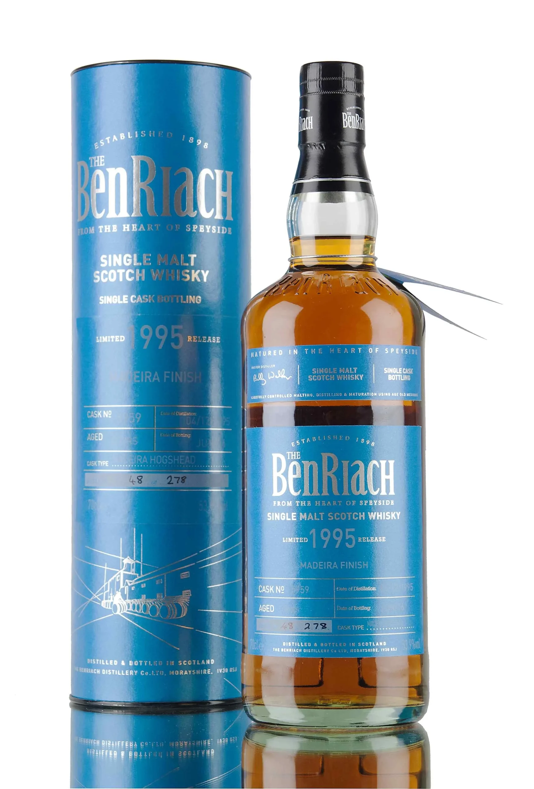 Benriach 1995 20 Year Old Batch 13 Single Cask #5959 Speyside Single Malt Scotch Whisky - Whiskey