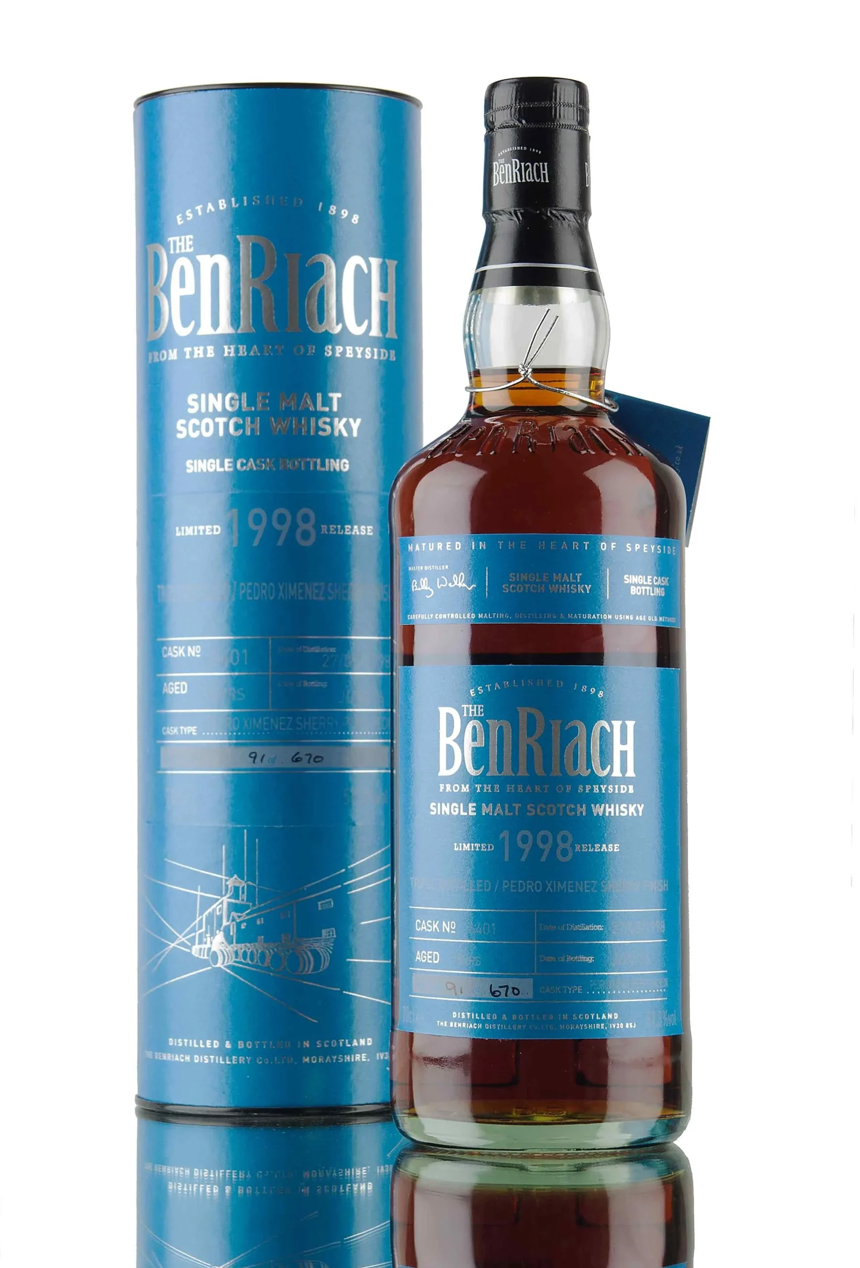 Benriach 1998 18 Year Old Batch 13 Cask #6401 Speyside Single Malt Scotch Whisky - Whiskey