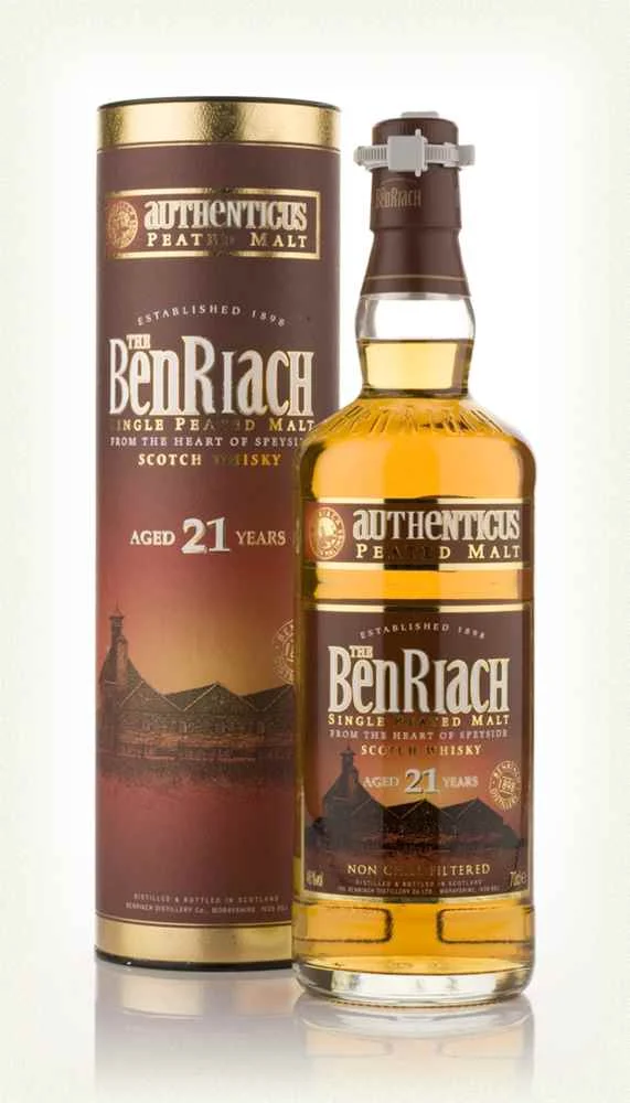 BenRiach 21 años Whisky de pura malta de Speyside con mucha turba