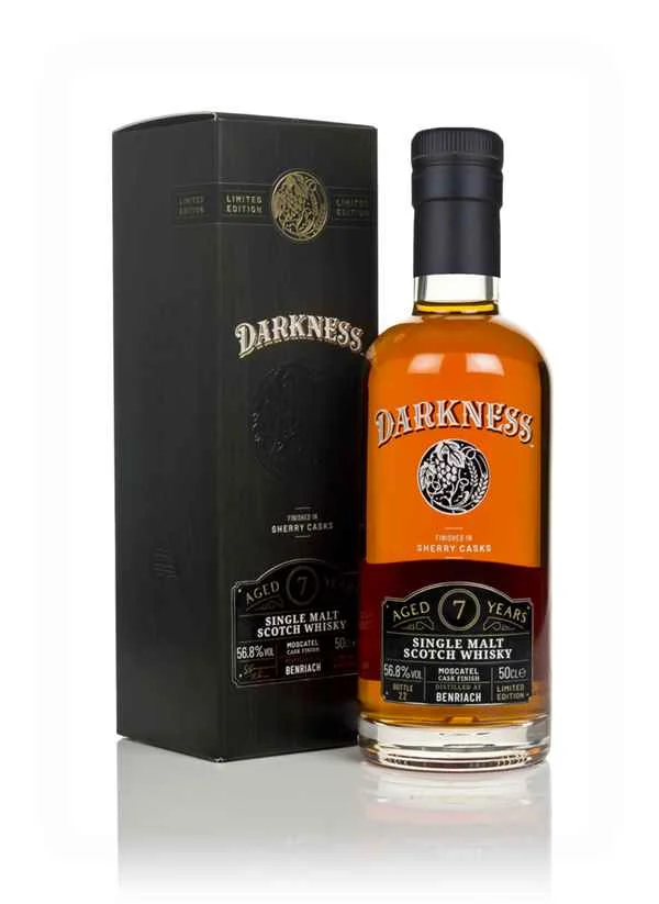 Benriach 7 Year Old Moscatel Cask Finish (Darkness) Scotch Whisky | 500ML - Whiskey