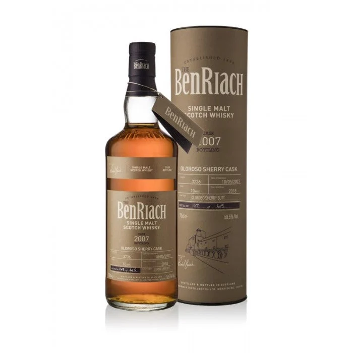 BenRiach 2007 Lote 15 Cask #3236 Whisky escocés de pura malta de 10 años