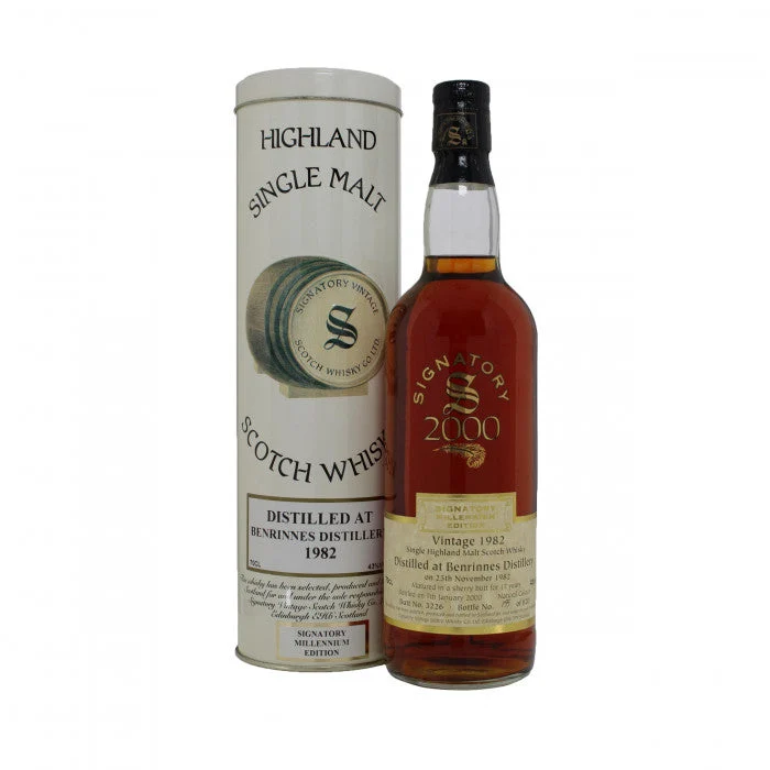 Benrinnes 1982 17 Year Old Single Cask #3226 Signatory Millennium Edition Single Malt Scotch Whisky - Whiskey