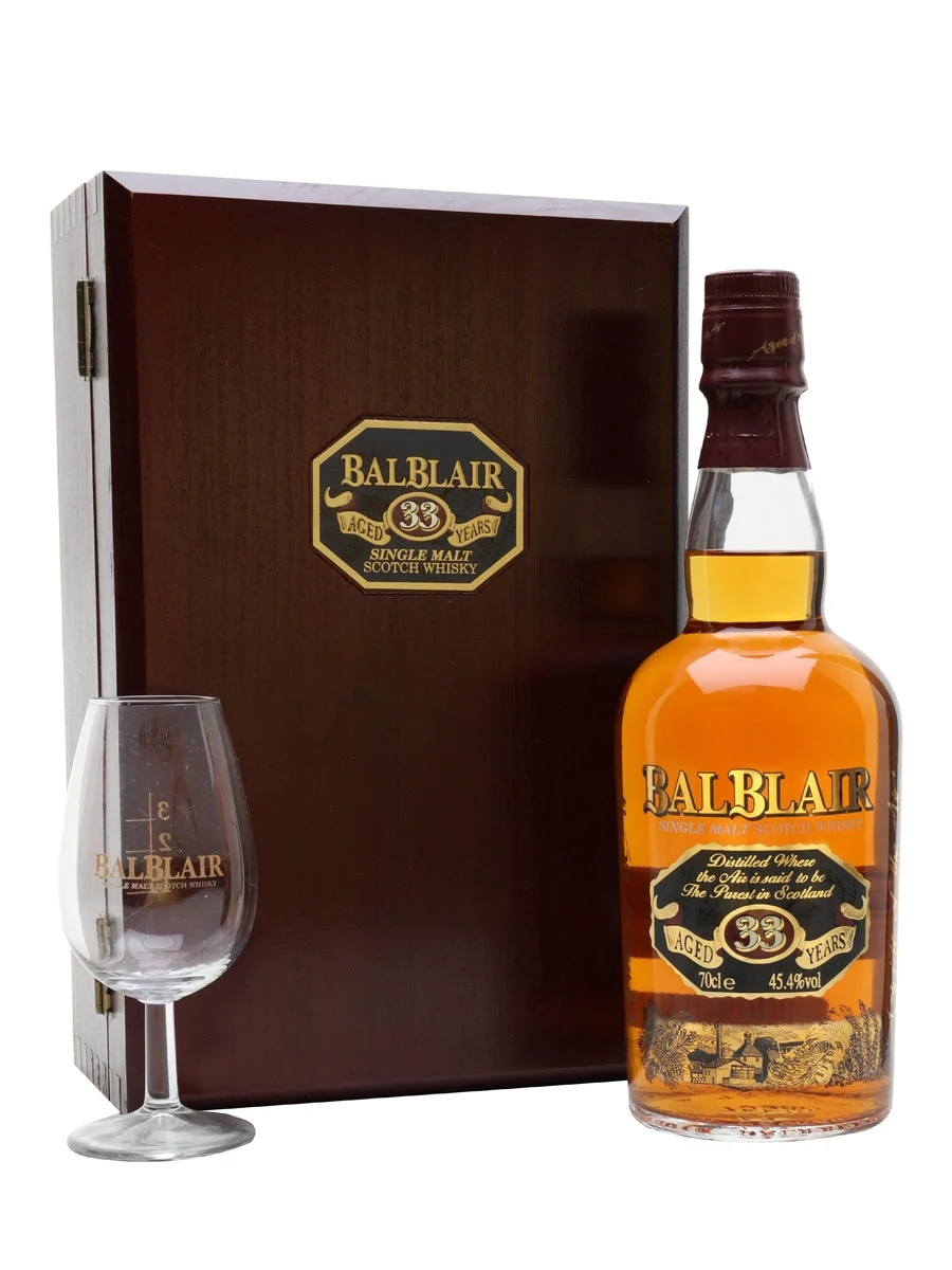 Balblair 33 Year Old + Glass Missing Mini Highland Single Malt Scotch Whisky | 700ML - Whiskey