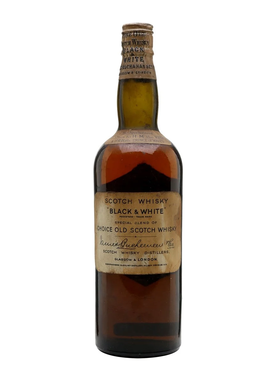 Black & White Bot.1930s Spring Cap Blended Scotch Whisky - Whiskey