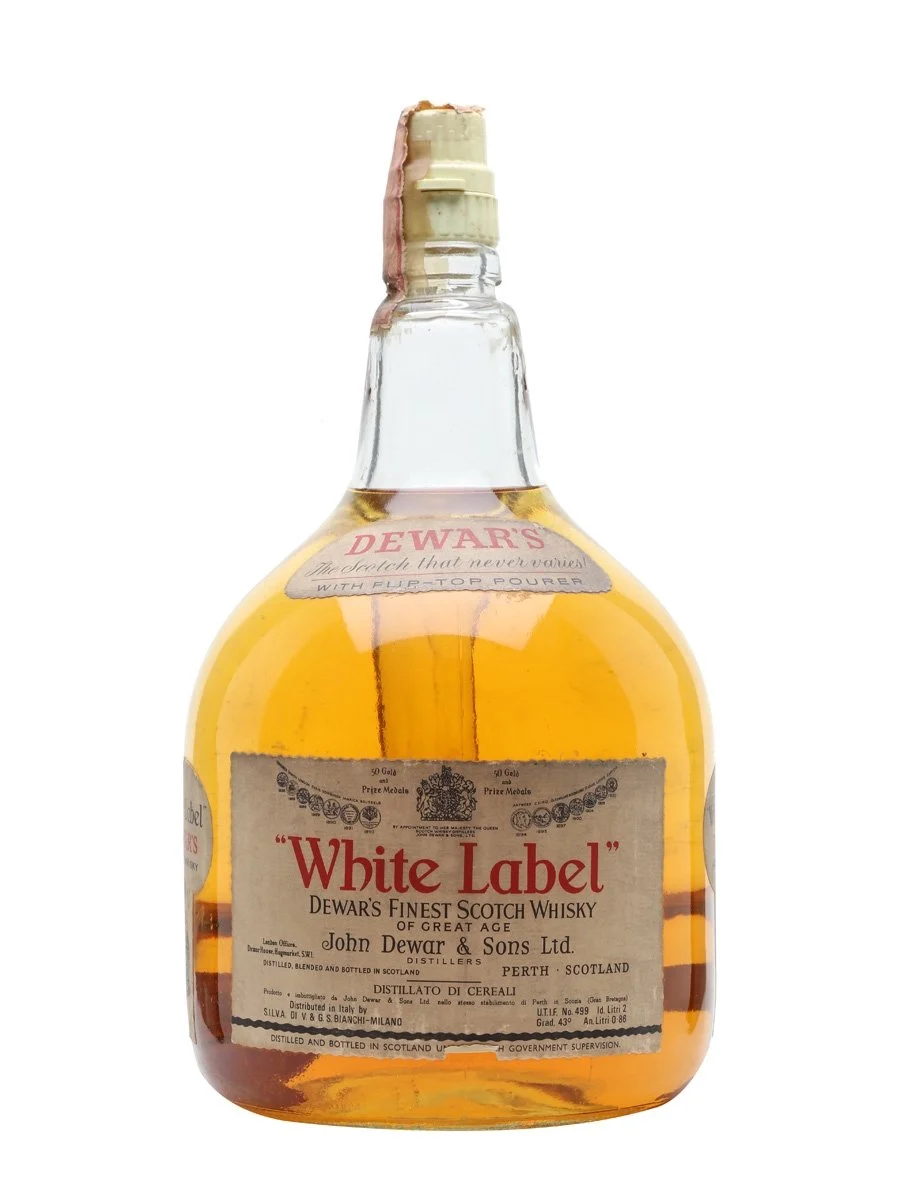 Dewar's White Label Bot.Whisky escocés mezclado de los años 70 | 2L