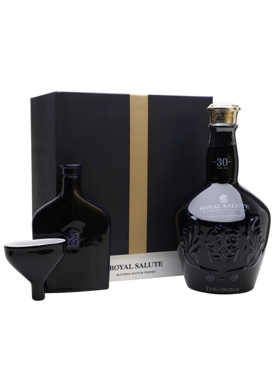 Royal Salute 30 Year Old + Hip Flask Blended Scotch Whisky - Whiskey