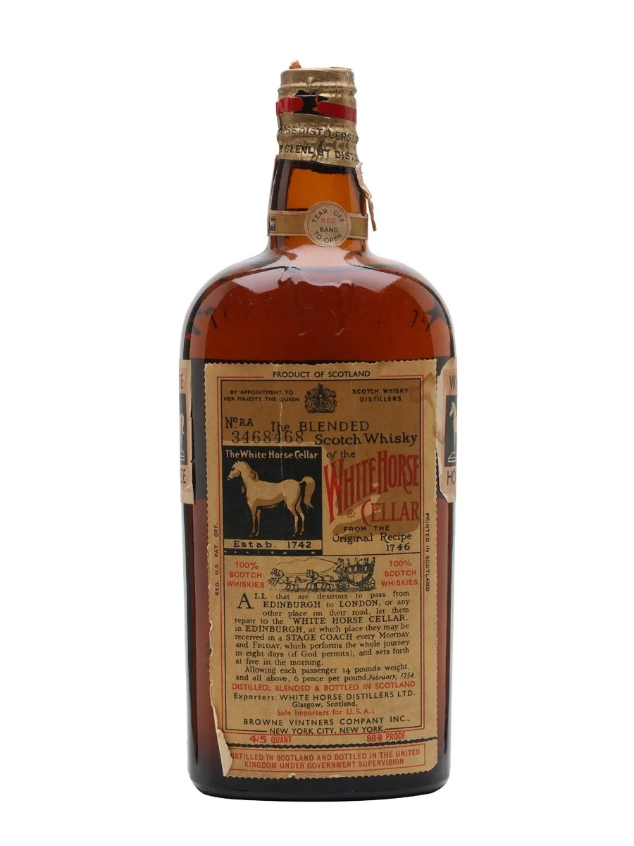 White Horse Bot.1950s Spring Cap Blended Scotch Whisky - Whiskey