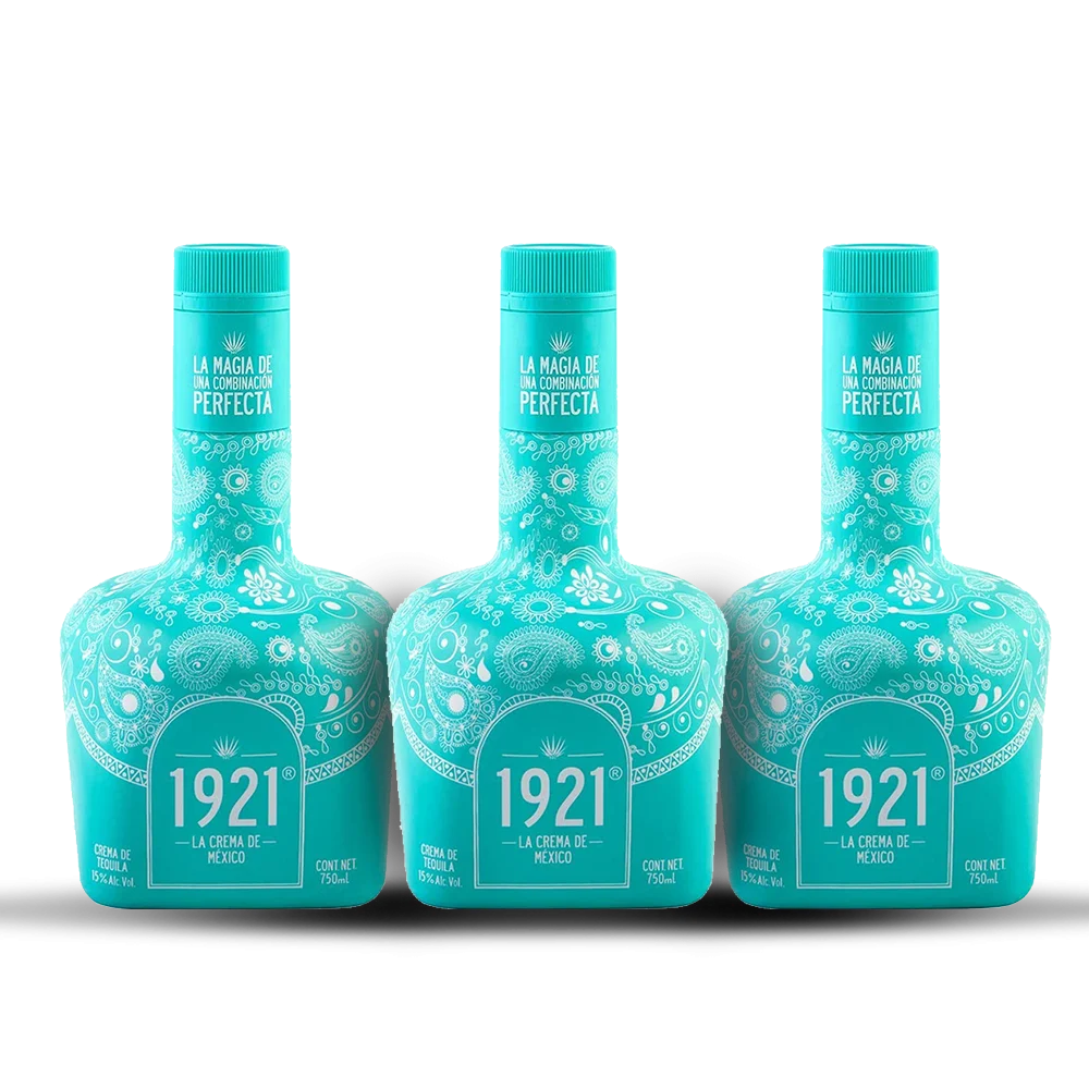 1921 Crema De Mexico Blue Tequila (3) Bottle Bundle