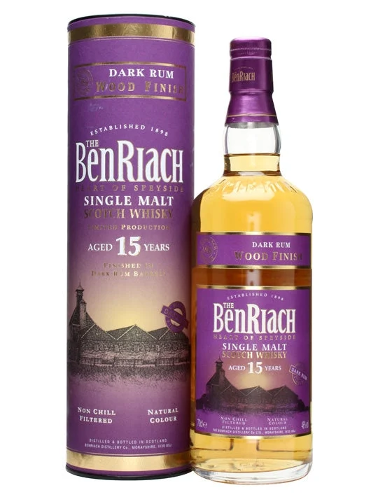 The BenRiach Dark Rum Wood Finish 15 Year Old Single Malt Scotch Whisky - Whiskey