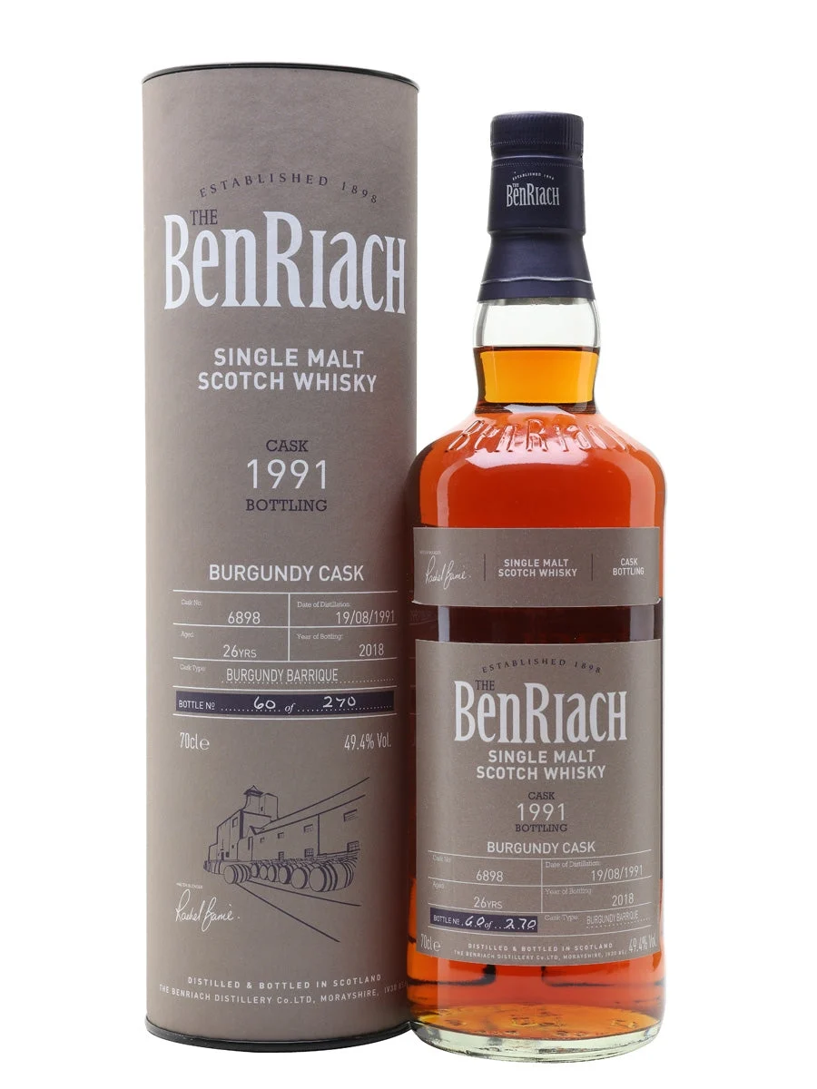 BenRiach 1991 26 Year Old Cask #6898 Batch 15 Speyside Single Malt Scotch Whisky | 700ML - Whiskey