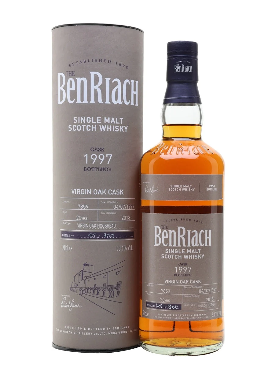 BenRiach 1997 20 Year Old Cask #7859 Batch 15 Speyside Single Malt Scotch Whisky | 700ML - Whiskey