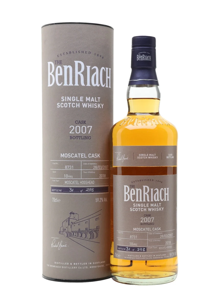 BenRiach 2007 10 Year Old Batch 15 Cask #8731 Speyside Single Malt Scotch Whisky - Whiskey