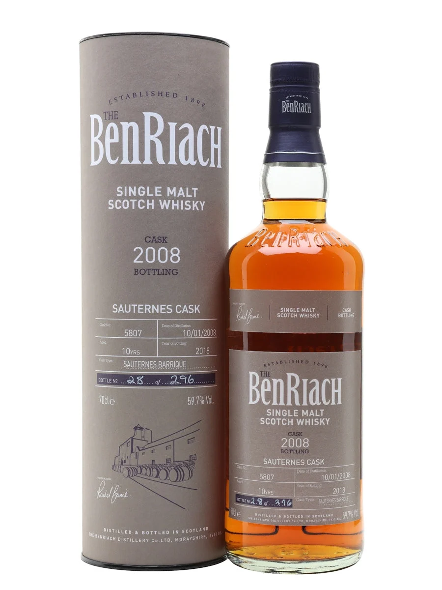 BenRiach 2008 10 Year Old Batch 15 Cask #5807 Speyside Single Malt Scotch Whisky - Whiskey