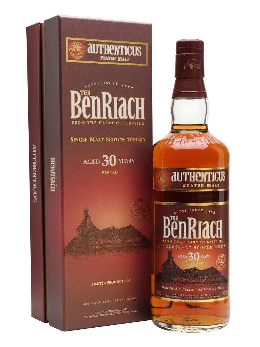 Benriach 30 Year Old Authenticus Peated Speyside Single Malt Scotch Whisky | 700ML - Whiskey