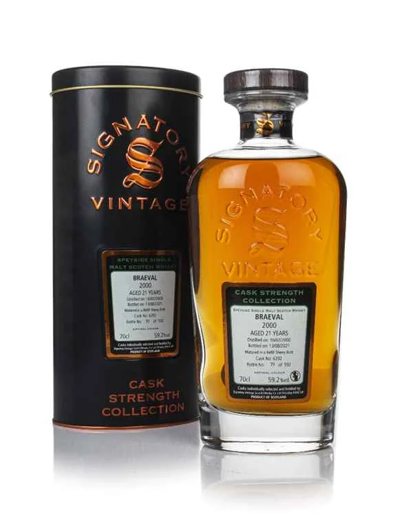 Braeval 21 Year Old 2000 (cask 6392) - Cask Strength Collection (Signatory) Scotch Whisky | 700ML